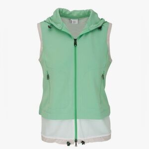 BOGNER Bruna Two Tone Mint Green Sleeveless Hooded Vest SZ M